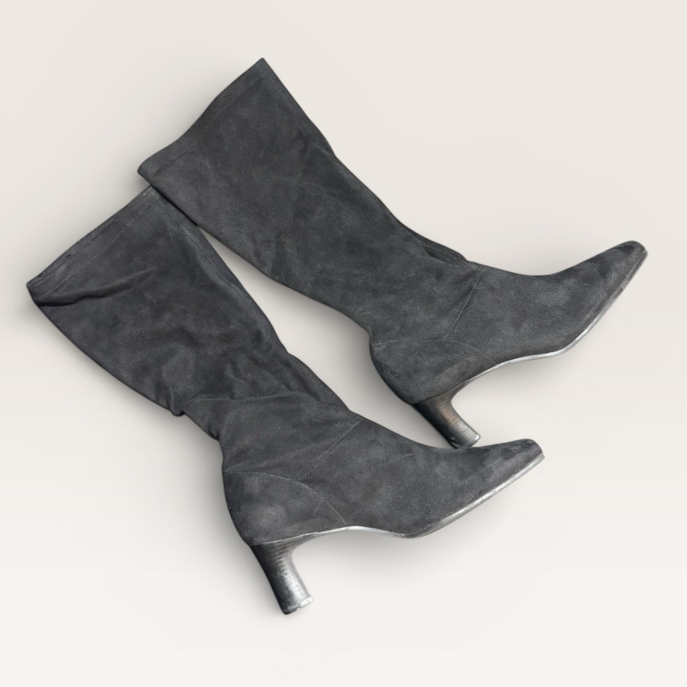 Naturalizer Women’s Size 8 M Black Vegan Suede Knee High Pull On Boots‎ Heels